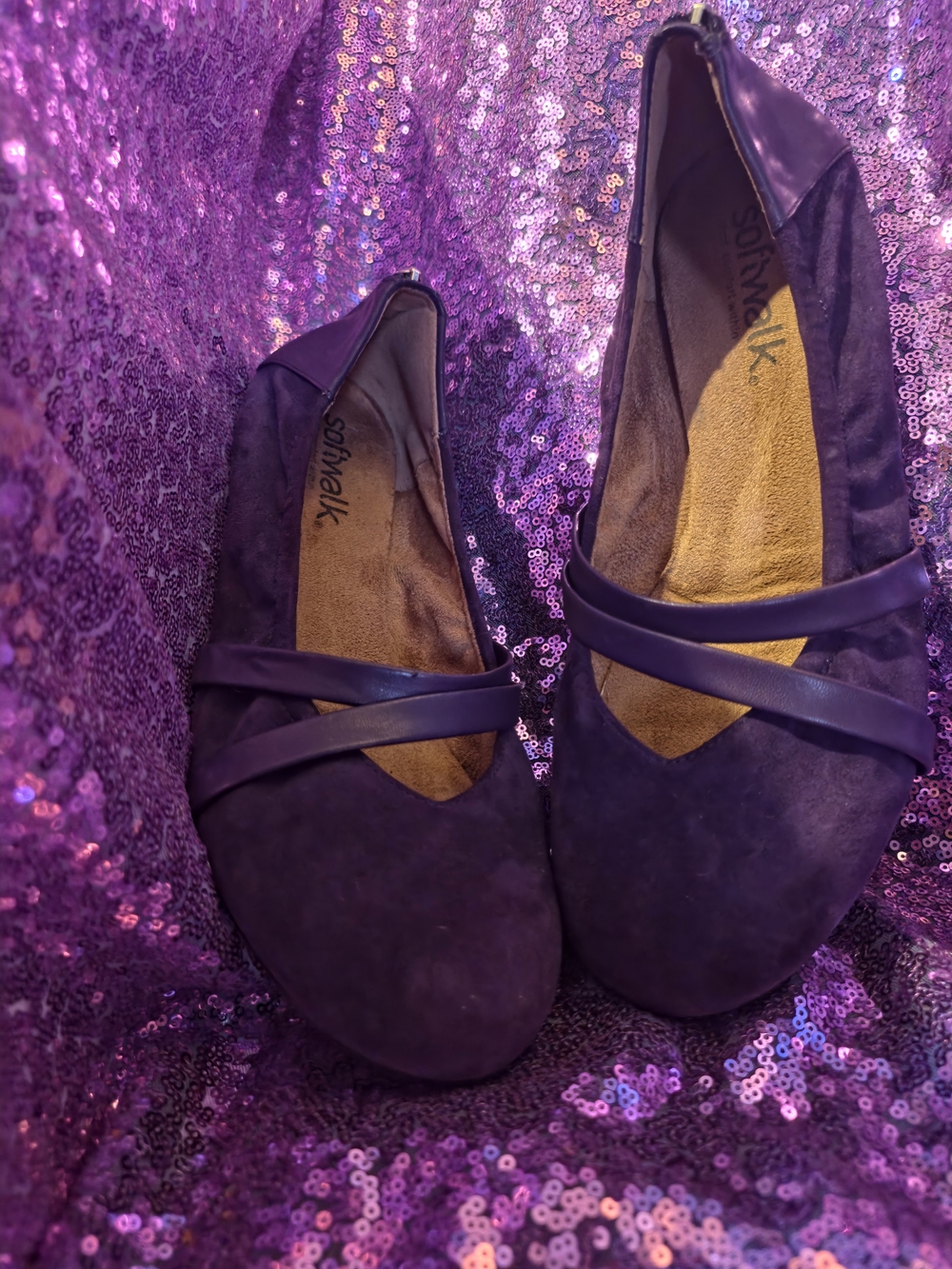 SOFTWALK Purple Suede Mary jane flats sz9.5